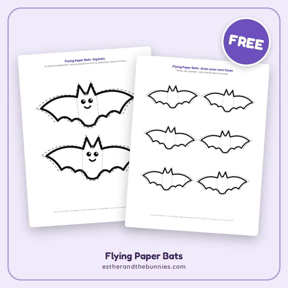 Flying Paper Bats – 8 friendly bats